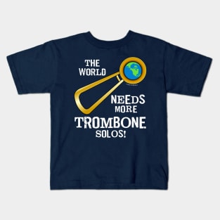 Trombone Solos White Text Kids T-Shirt